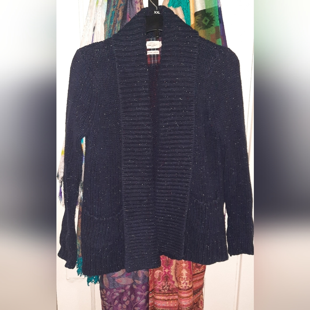 Comfy blue cardigan sweater